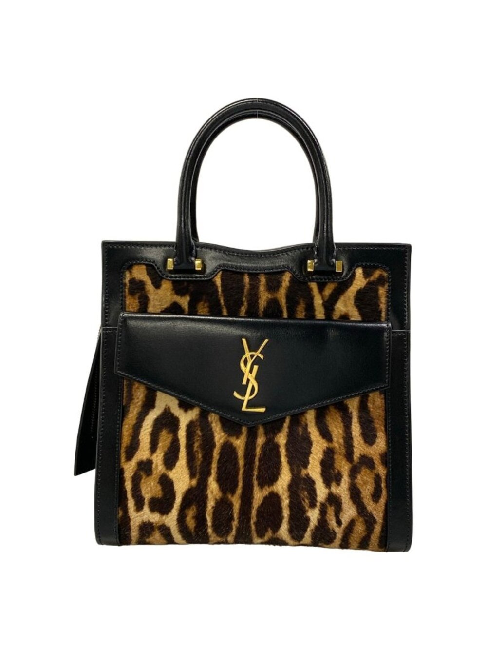 Saint Laurent Paris Handbag Uptown Small Black Beige Dark Brown Embossed Leather